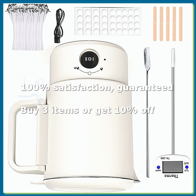 Candle Making Supplies Uk - A49I-電気ワックス溶解ポットキット、温度計付き、800MLワックスメルター、キャンドル作り用、DIY作成用品、英国プラグ